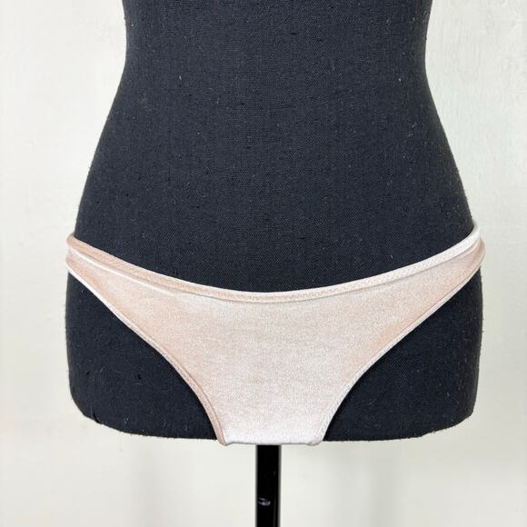 Triangl Neutral Two Piece Scoop Neck High Cut Myla Velvet Bikini Swimsuit - Picture 4 of 12